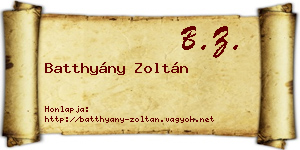 Batthyány Zoltán névjegykártya
